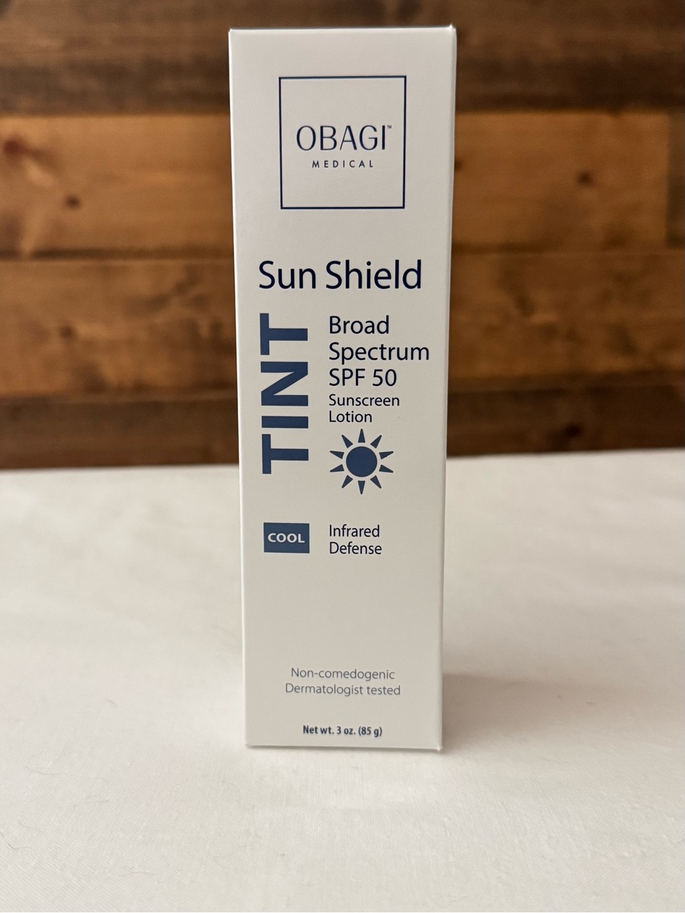 Obagi Sun Shield Tint SPF 50 — White and Blue Packaging